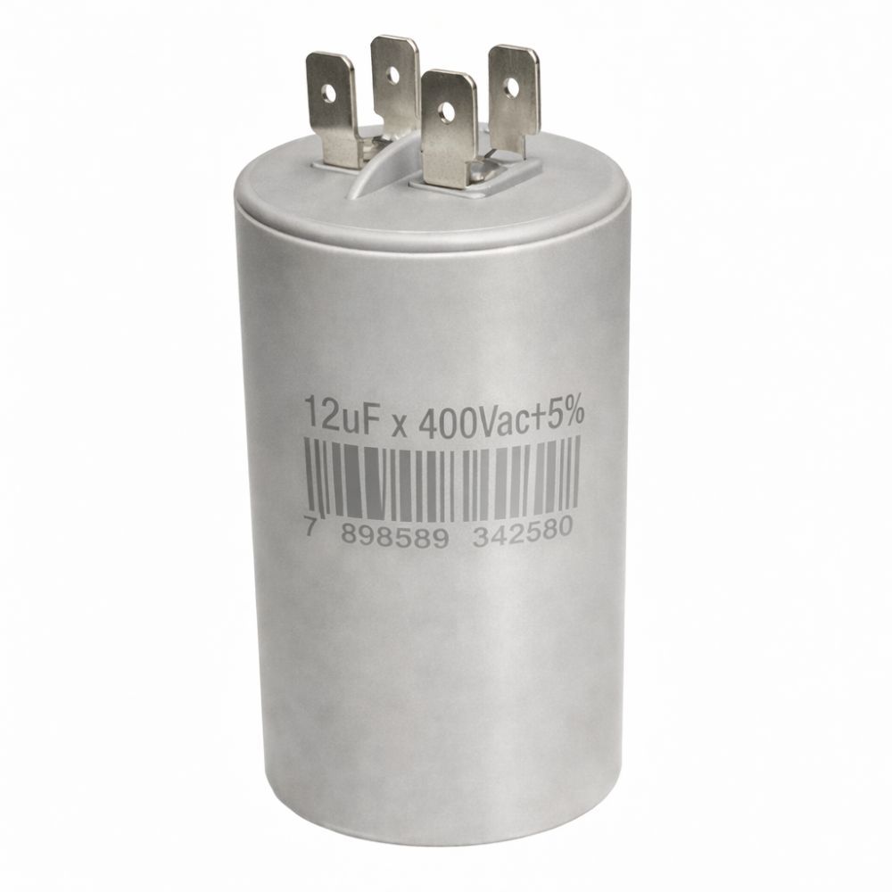 CAPACITOR PERMANENTE 12uF 400V METALIZADO C/ TERMINAL PARA MOTOR