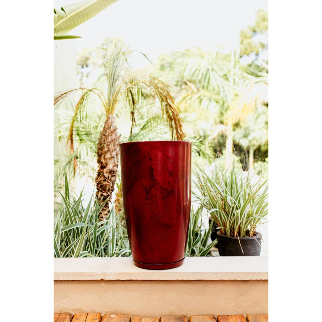 Vaso Coluna Liso Para Plantas Polietileno Marmorizado Decoração Casa Exterior Jardim N3
