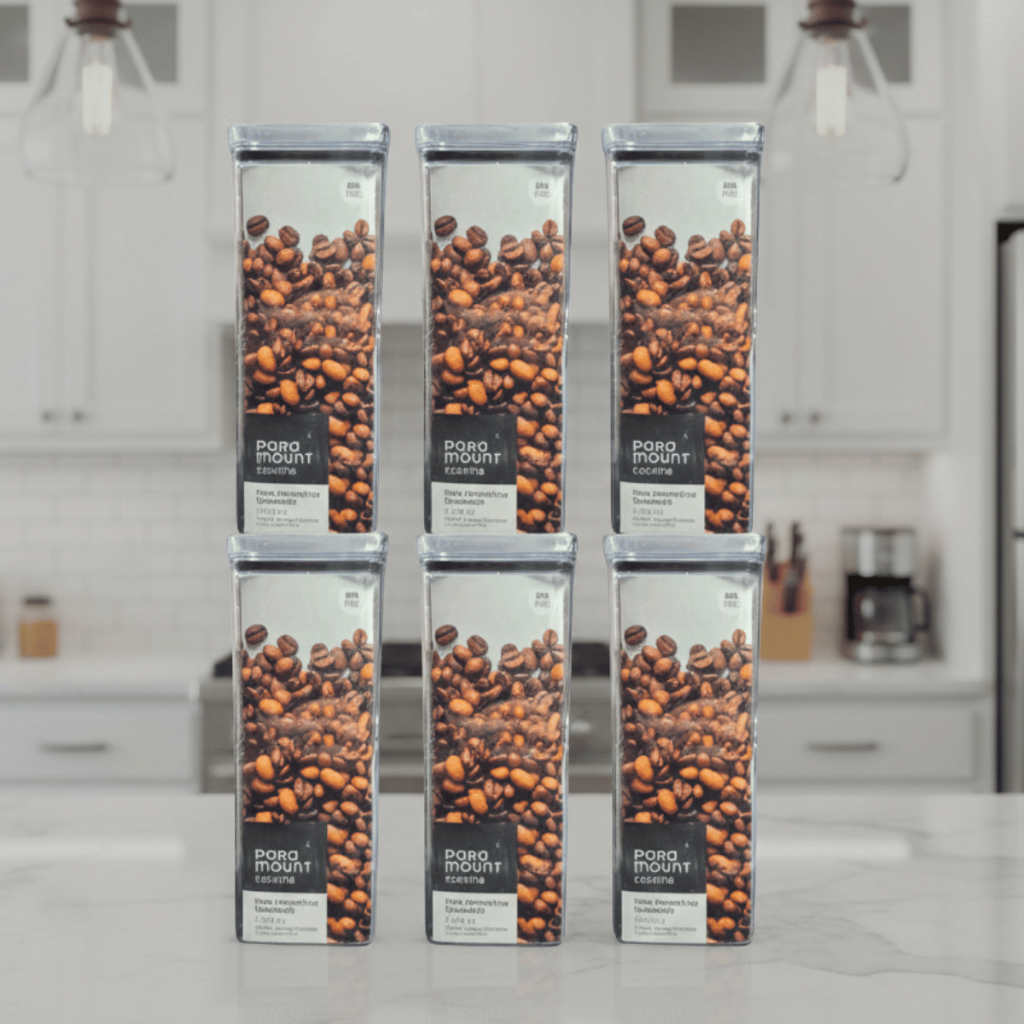 Kit 6 Potes Herméticos Empilháveis 2,2L para Organização de Cozinha Alimentos Mantimentos Paramount em Oferta na Shopee