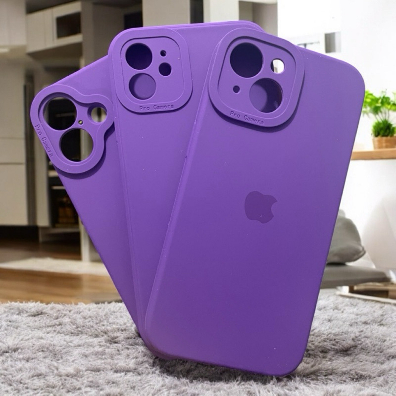 Capa ROXO Para IPhone 17 11 12 13 14 15 16 Pro Max Plus 7 8 XR 16E 17E Silicone Aveludada C/ Proteção na Câmera Fechada