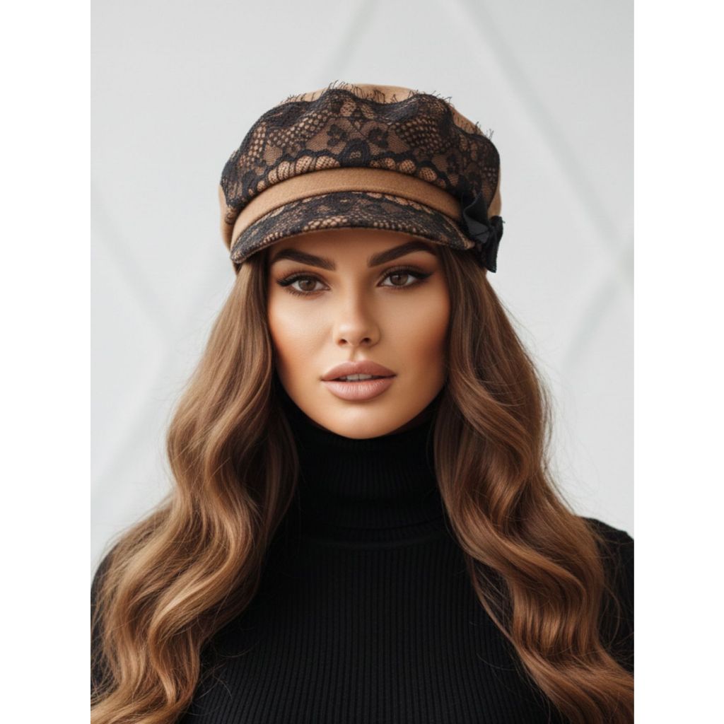 Boina Linda Feminina Com Laço Em Renda Estilo Elegante Inverno em Oferta na Shopee