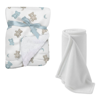 Kit 2 Itens para Bebe - Cobertor dupla face sherpa + Manta soft - Kit cuidado do bebe