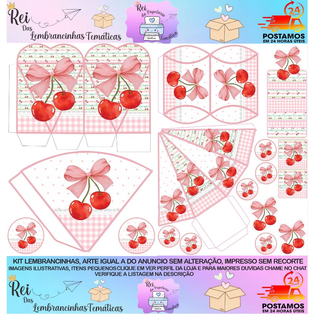 KIT LEMBRANCINHAS CEREJA/CEREJINHA 170 OU 85  ITENS ! ENVIO RAPIDO!! em Oferta na Shopee