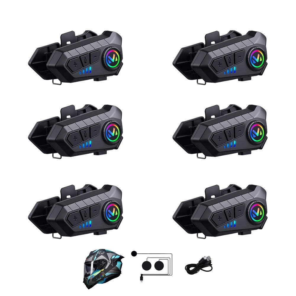 Kit 6 Intercomunicadores Fone Capacete Bluetooth Moto em Oferta na Shopee