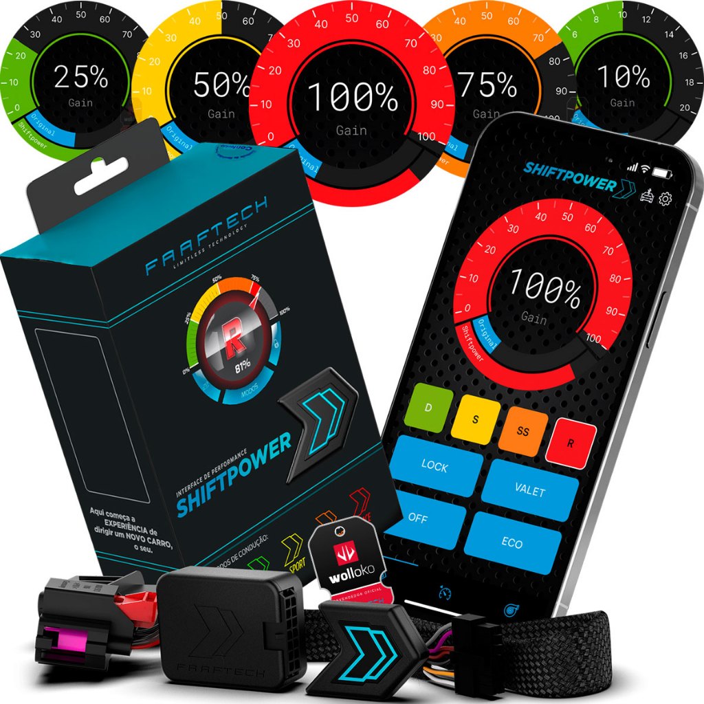 Chip Pedal Delay Acelerador Faaftech Shiftpower Com Modos de Condução e Modo Eco App BT Faaftech em Oferta na Shopee