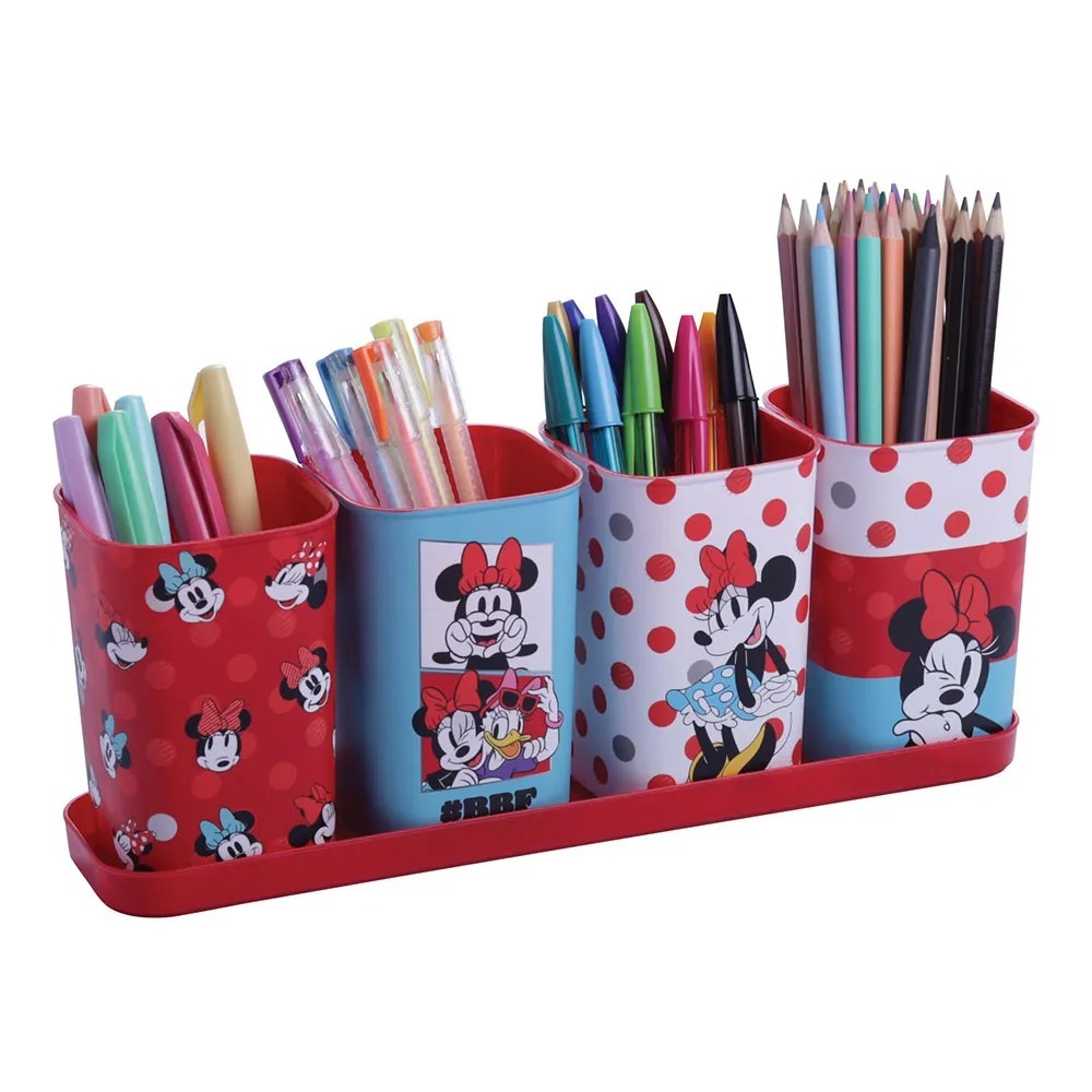 PROMOÇÃO Conjunto Porta Canetas Organizador Minnie Escola Escritório 5 Peças-14885