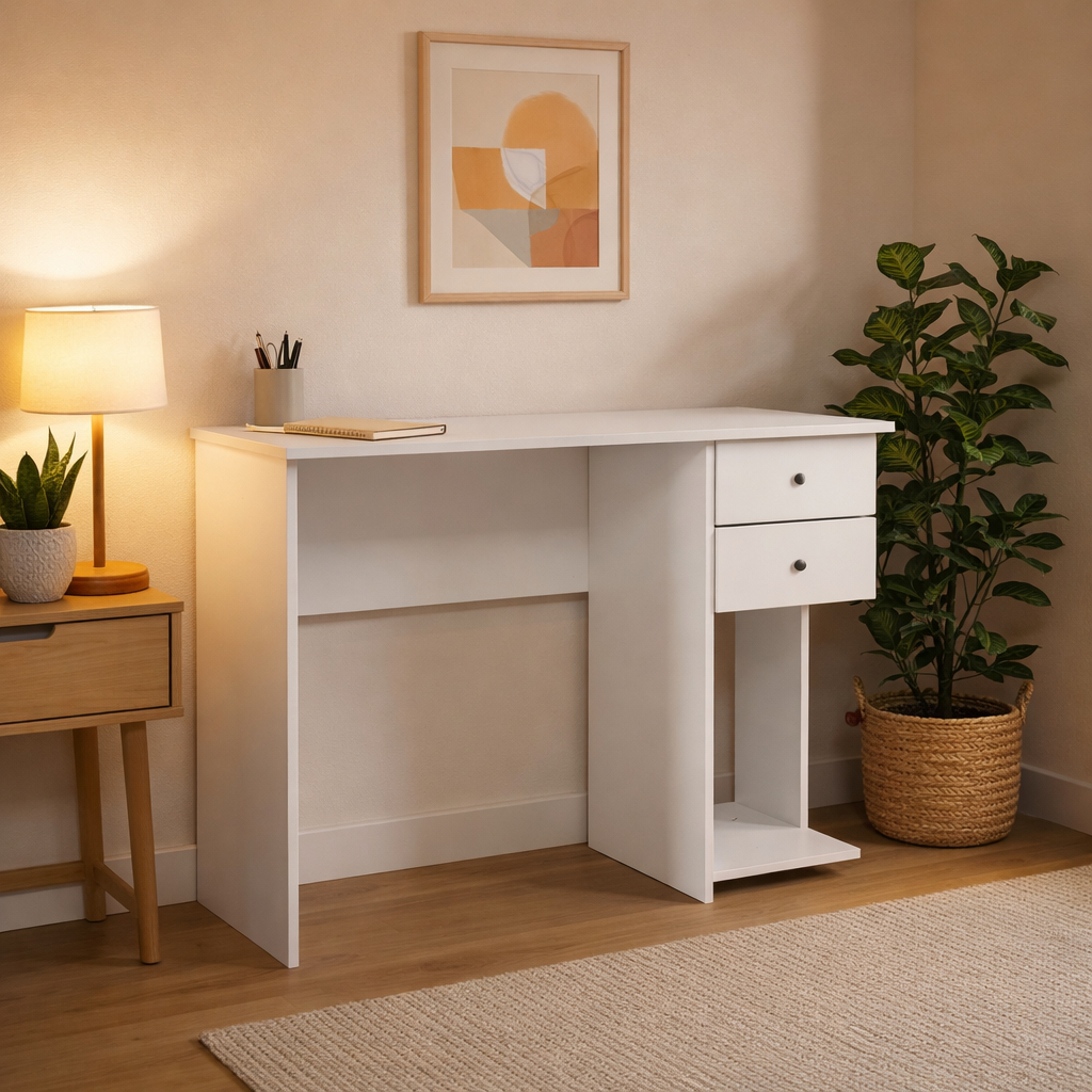 Escrivaninha Home Office Computador Notebook Gaveta Prateleira Gabinete para Quarto Sala Escritório