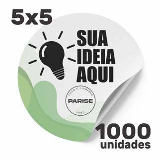 1000 Adesivos Personalizados Etiquetas Rótulos 5x5 cm - Embalagens Festas Presentes Doces em Oferta na Shopee