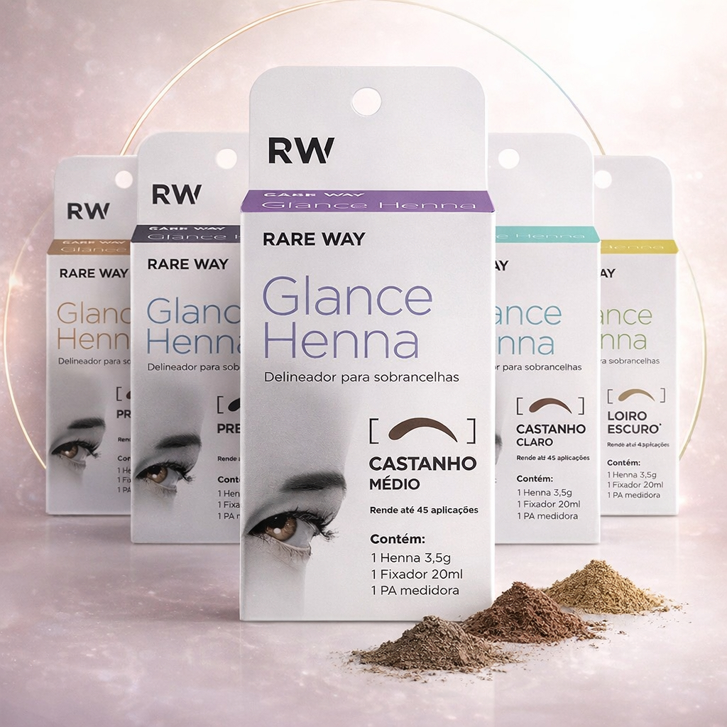 henna glance designer sobrancelha profissional renna glace indiana Rare Way em Oferta na Shopee