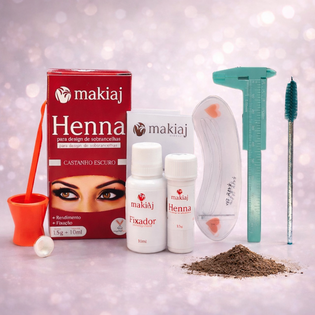 Henna Makiaj Sobrancelha Kit Designer Paquimetro Escova Moldes Profissional