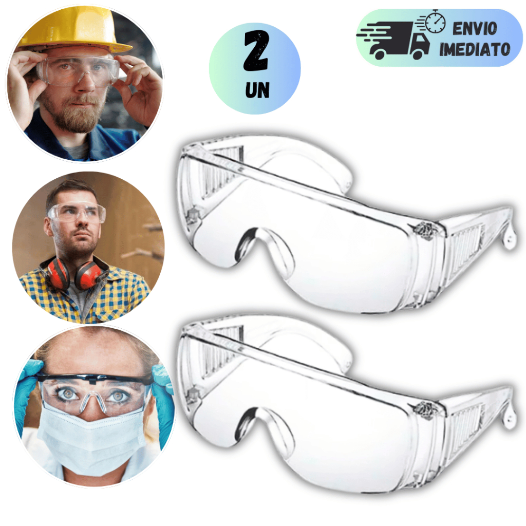 1/2kit  UNIDADES ÓCULOS DE PROTEÇÃO SOBREPOR INCOLOR CARBOGRAFITE SEGURANÇA PARA TRABALHO TRANSPARENTE