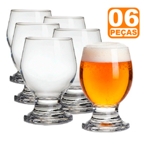 Kit Jogo 06 Taças Cerveja Chop vinho Água Suco Paulista de Vidro Nadir 200ml Nadir Figueiredo em Oferta na Shopee