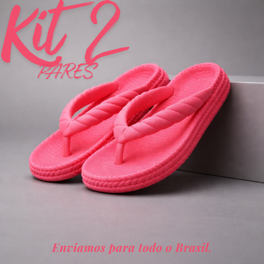 Kit 2 Pares Sandália Feminina Trançada Para Caminhadas Confortáveis e Modernas