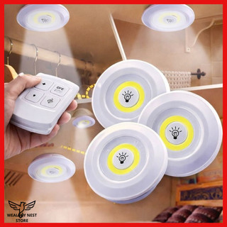 Kit 3 Lâmpadas Luminária De Led Spot Sem Fio Controle Remoto Cor Branco Pilha AAA Para Ca…