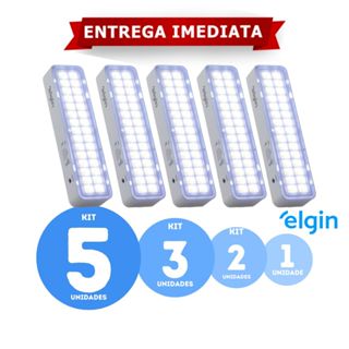 Kit Luminária de Emergência 5 3 2 1 Unidades Elgin Led Lampada Recarregável Bivolt em Oferta na Shopee