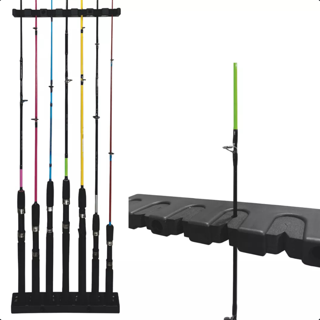 Suporte Expositor Vara Para Pesca Expositor De Parede 7 Varas