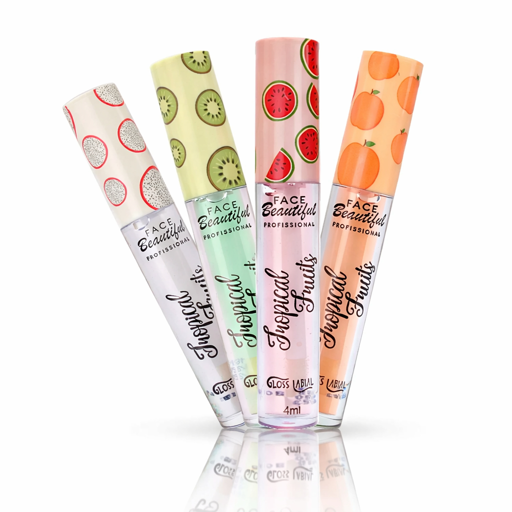 Kit 04 Gloss tropical Fruits Face Beautiful 4ml em Oferta na Shopee