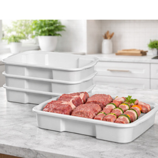 Kit Bandejas Empilhável 6 Litros Congelados Carnes Churrasco Salgados em Oferta na Shopee