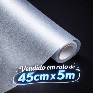 Vinil Adesivo Jateado Vidro Janela Box Impermeável 5m X 45cm Cristal Transparente em Oferta na Shopee