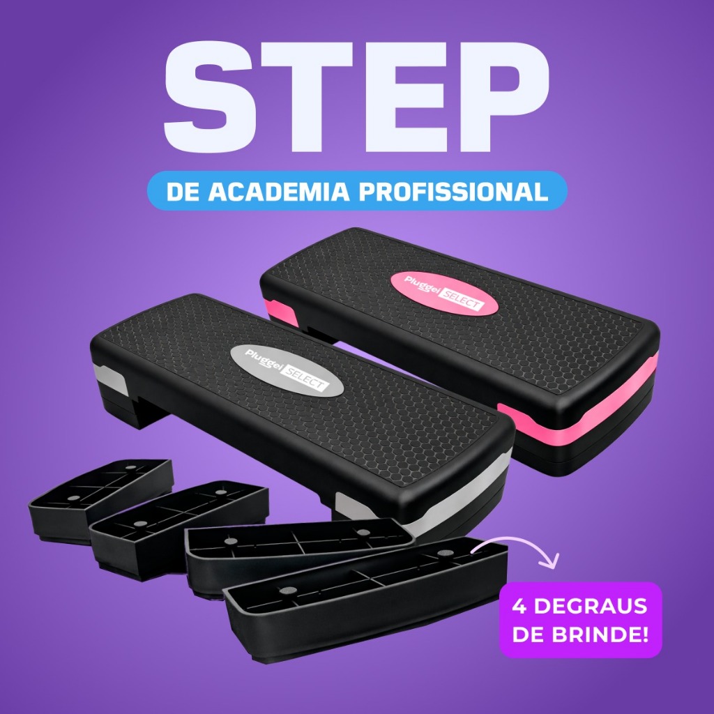 Step Academia 3 Níveis Treino Regulagem Altura Profissional até 150kg Regulável Ajustável Aeróbico em Oferta na Shopee
