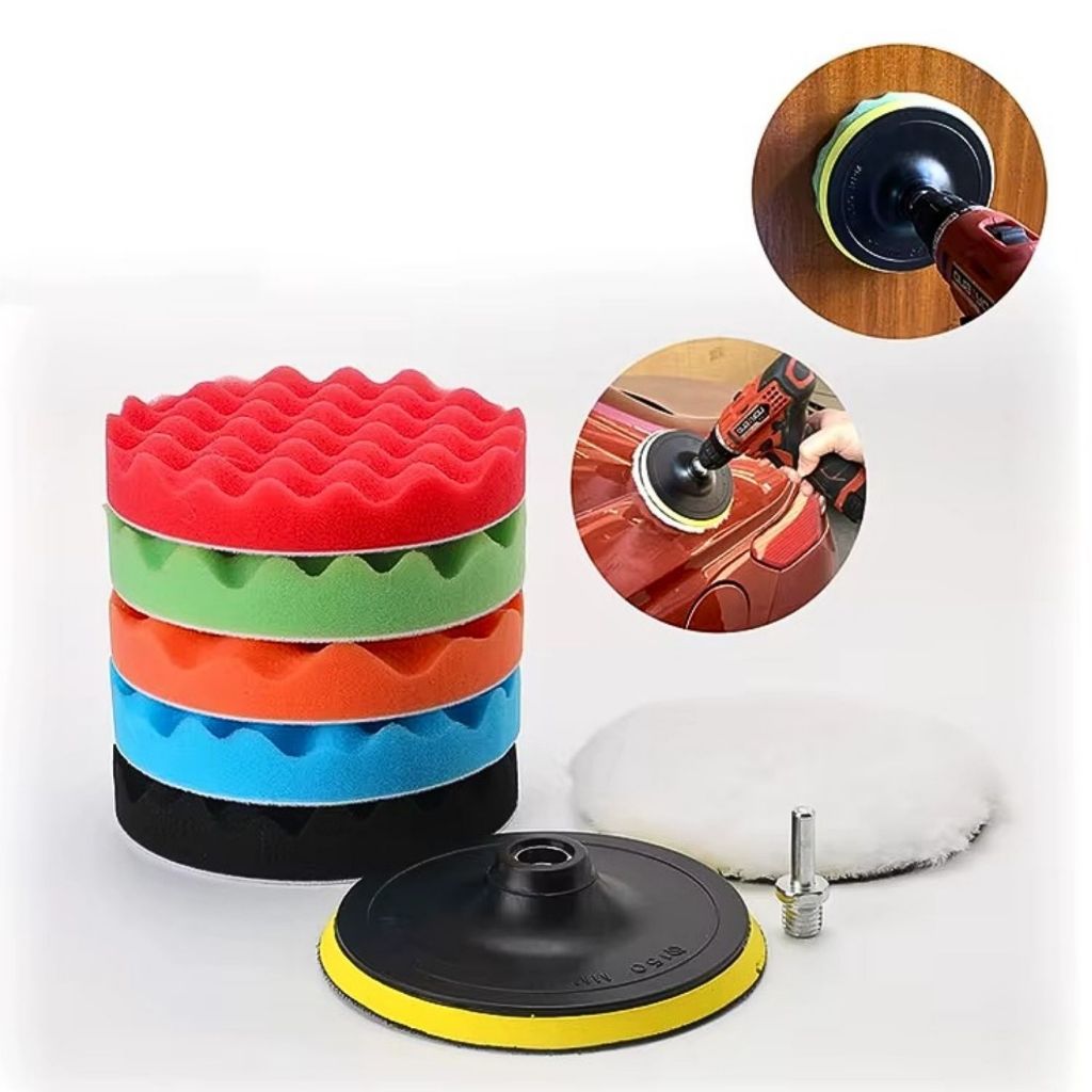 8 Peças Kit Boina Polimento Automotivo Espuma E Lã Para Furadeira E Parafusadeira em Oferta na Shopee