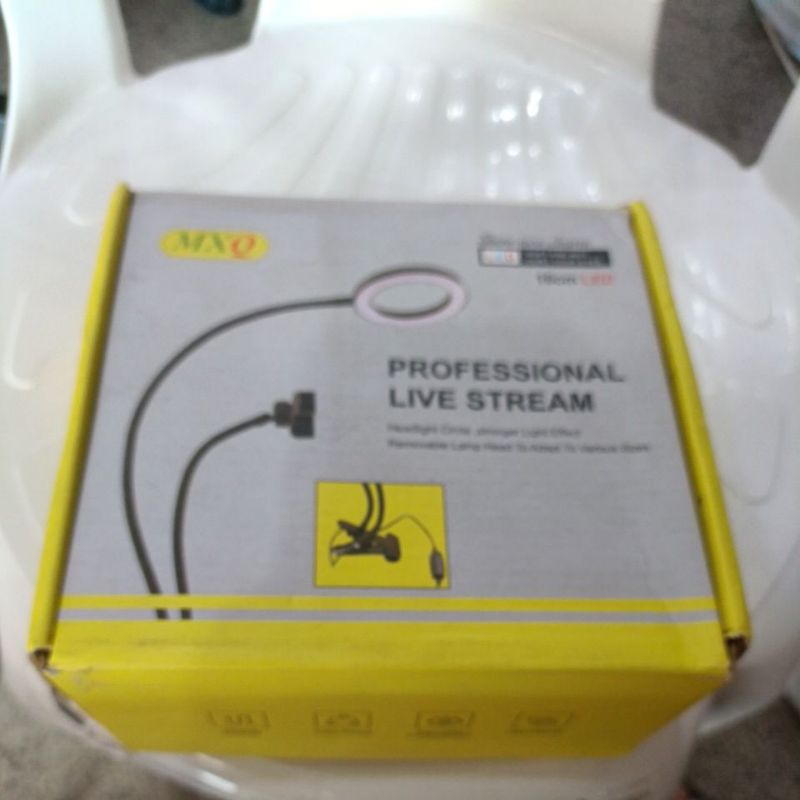 Ring Light LED Profissional 16cm MXQ com Suporte Articulado – Ideal para Live, Vídeos e Fotos modelo Q-6401
