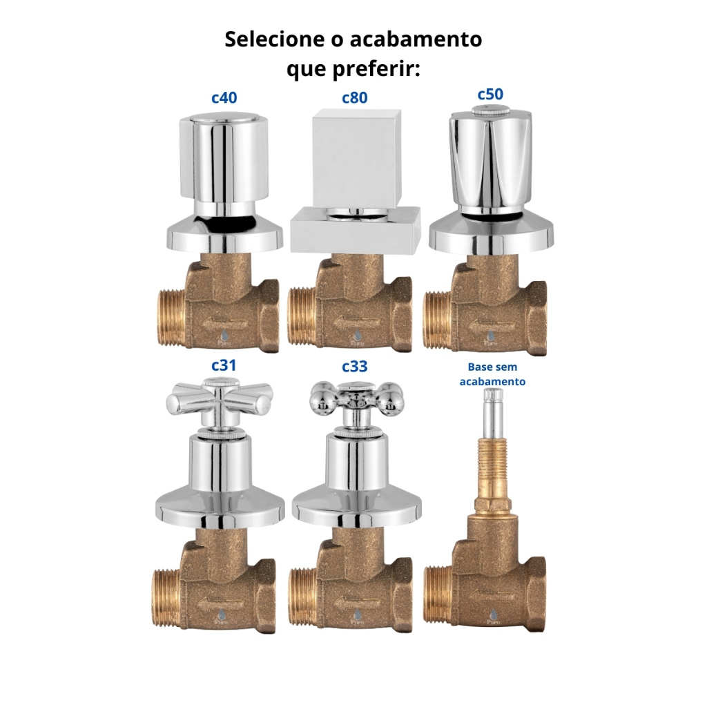 Registro de Chuveiro Pressão 1416 3/4 25mm em Metal Padrão Deca 16 Estrias Banheiro