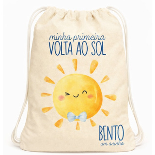 Mochila Saco personalizada minha primeira volta ao sol menino/menina em Oferta na Shopee
