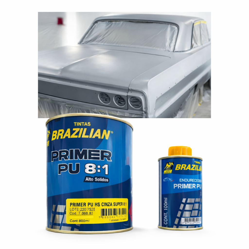 Primer Pu Automotivo Cinza Brazilian 8:1 + Catalisador