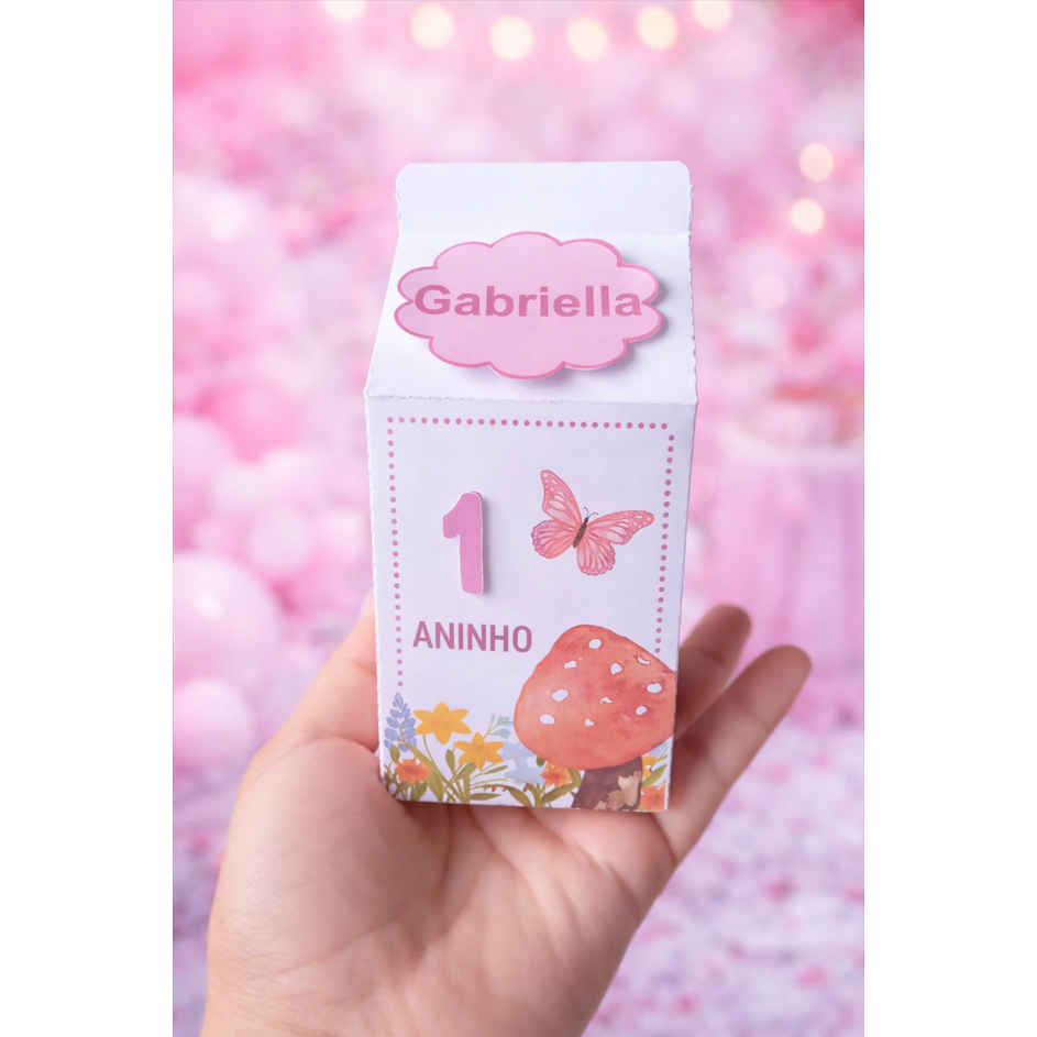 Kit Caixinhas Milk Personalizadas | Jardim das Borboletas | Jardim Encantado | Festa | Lembrancinhas