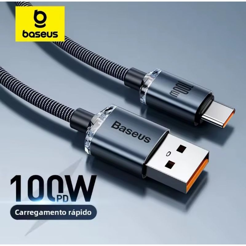 Cabo USB Tipo C 6A, 66W/100W, 1.20m - Baseus Crystal Shine Original