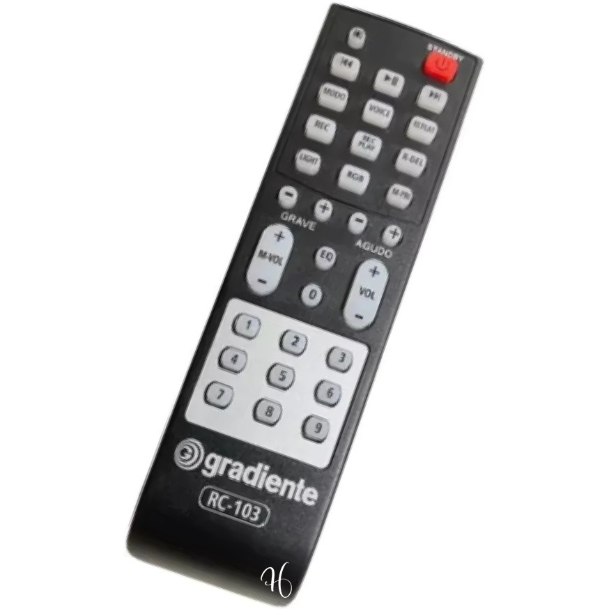 CONTROLE ORIGINAL GRADIENTE RC-103 PARA CAIXA SOM GCA-102 GCA-102A GCA-103 GCA-103M GCA-201 GCL-105 GCL-106 REPÕE RC-115