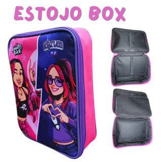 Estojo Escolar Emilly Vick Grande Infantil Com  Dois Compartimentos Com Alça em Oferta na Shopee
