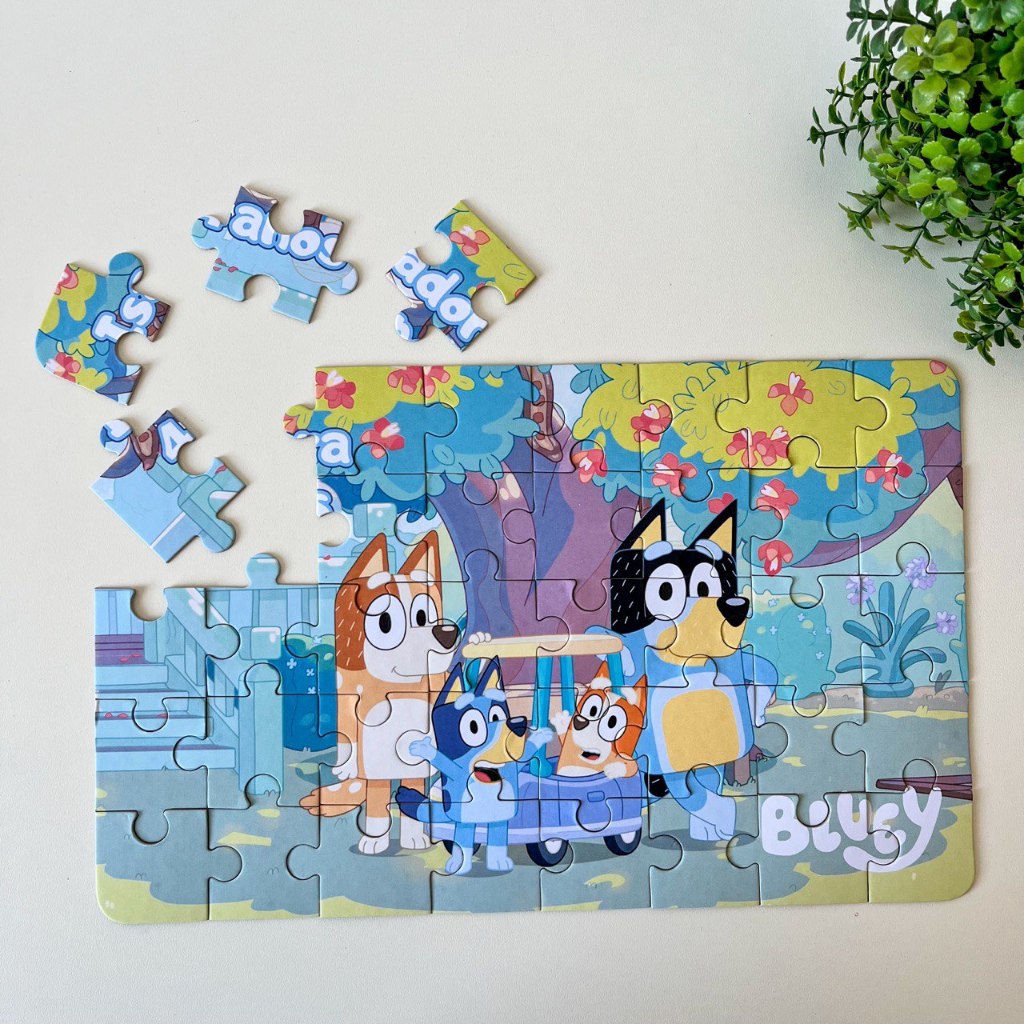 Jogos Quebra-cabeça Lembrancinha Personalizada Para Festa - Tema Bluey e Bingo