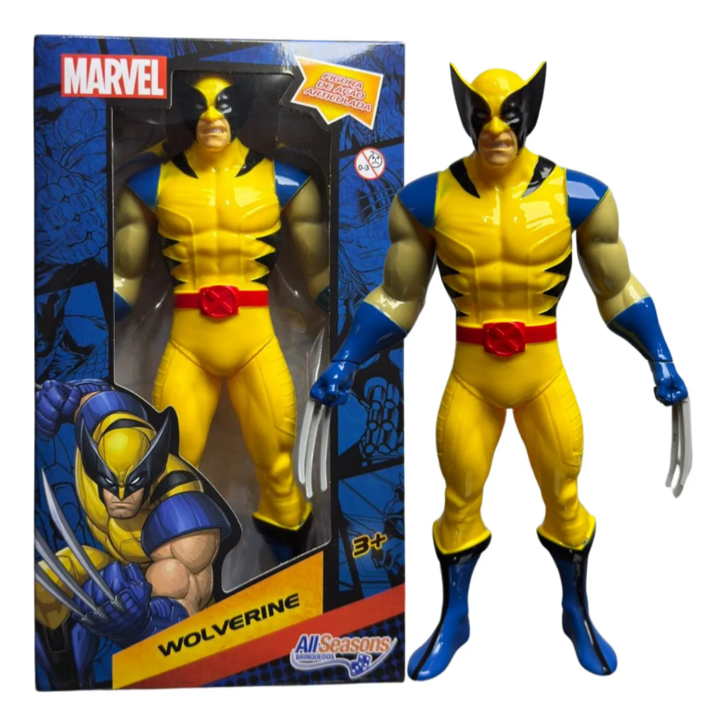 Boneco Wolverine Articulado 22cm Grande 9,5cm Pequeno Marvel X-Men Action Figure Colecionável