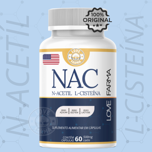 NAC N-Acetil L-Cisteína 500mg | Antioxidante Fígado | 60Cáps | Envio imediato em Oferta na Shopee
