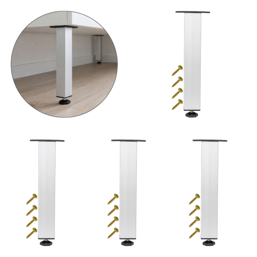 Kit 4 Pé Alumínio 25cm Fosco Cozinha Móveis 40x40 Regulável em Oferta na Shopee