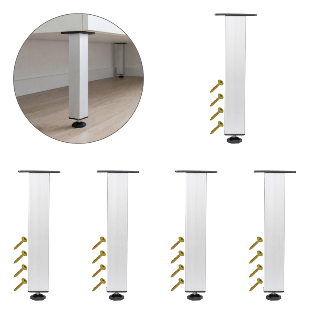 Kit 5 Pé Alumínio 25cm Fosco Cozinha Móveis 40x40 Regulável em Oferta na Shopee
