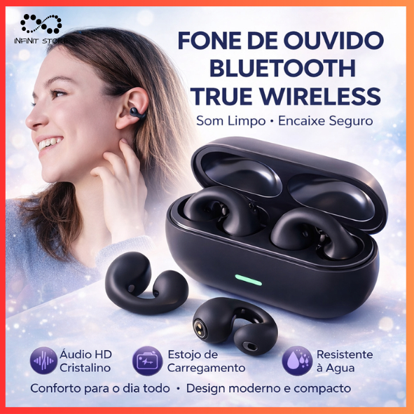 Fone De Ouvido Bluetooth Sem Fio Earcuffs Sports Bone Conduction Style em Oferta na Shopee