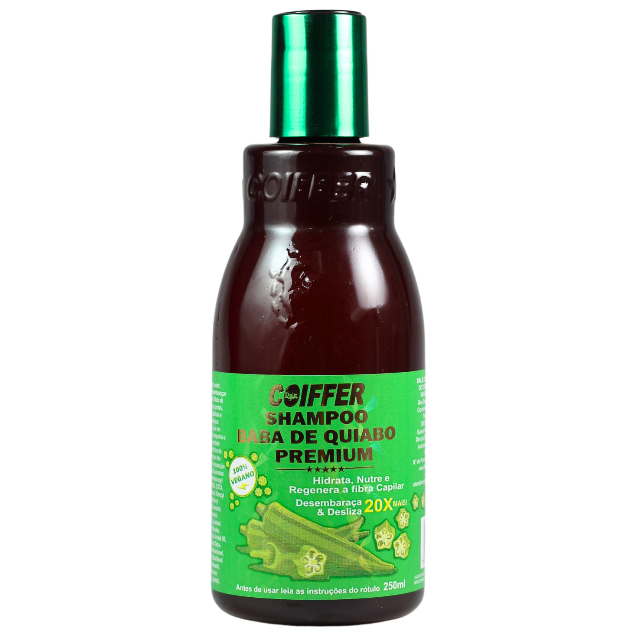 SHAMPOO BABA DE QUIABO PREMIUM COIFFER 250ML (Hidratar, nutrir e regenerar)