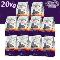 Areia Higiênica Para Gato de Mandioca 10kg e 20Kg Pet Tobby Biodegradável Areia de Gato Sustentável