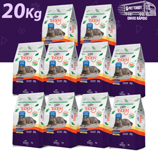 Areia Higiênica Para Gato de Mandioca 10kg e 20Kg Pet Tobby Biodegradável Areia de Gato Sustentável em Oferta na Shopee