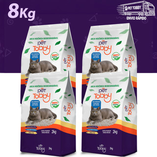 Areia Higiênica Para Gato de Mandioca 4 6 Ou 8kg Pet Tobby Biodegradável Areia de Gato Su…