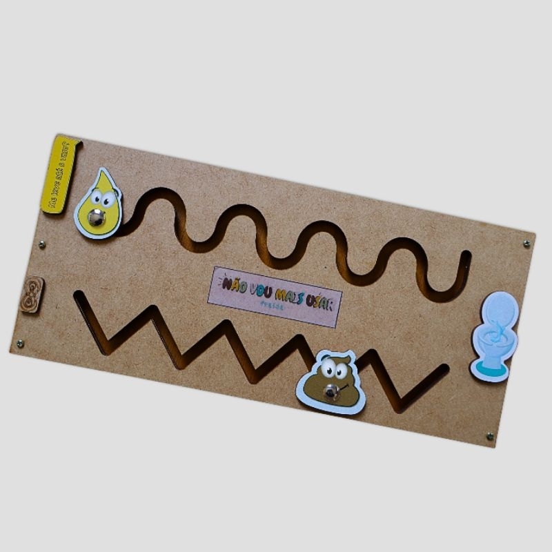 Treinamento de desfralde recurso traçado psicomotor xixi e cocô em MDF