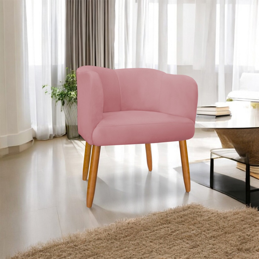 Poltrona Decorativa Ashley para Salão de Beleza Manicure Penteadeira Escrivaninha Maquiagem Quarto de Menina