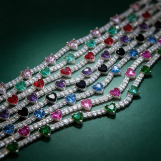 Pulseira em Prata 925 com Corações e Zircônias em Oferta na Shopee