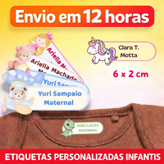 Etiqueta Personalizada Termocolante 6 x 2 cm – Para Uniformes, Roupas de Creche e Viagens em Oferta na Shopee