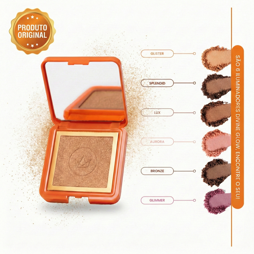Iluminador Compacto Divine Glow Mari Maria Makeup 6,74g Brilho Natural Glow Sofisticado