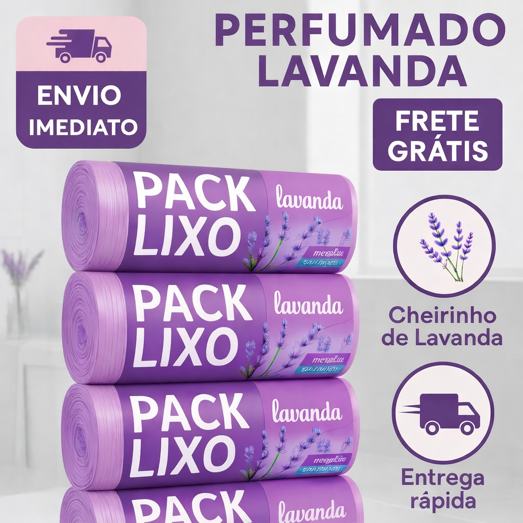 Sacos de Lixo Perfumados Lavanda |Kits 40 á 160 Sacos| 34x38cm Para Pia e Banheiro Neutraliza Odores em Oferta na Shopee