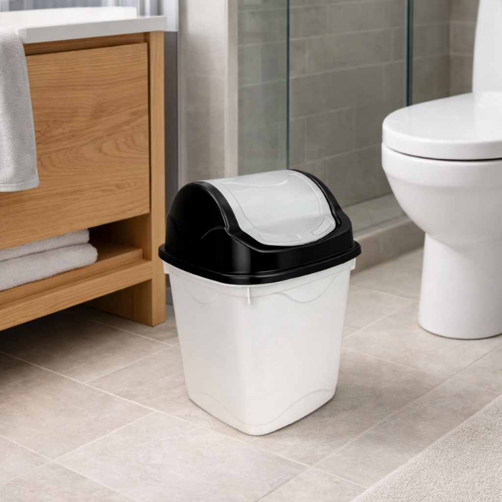 Kit Lixeira Plástica Com Tampa Basculante 3,6L Reforçada Para Banheiro Pia Cozinha Resistente em Oferta na Shopee
